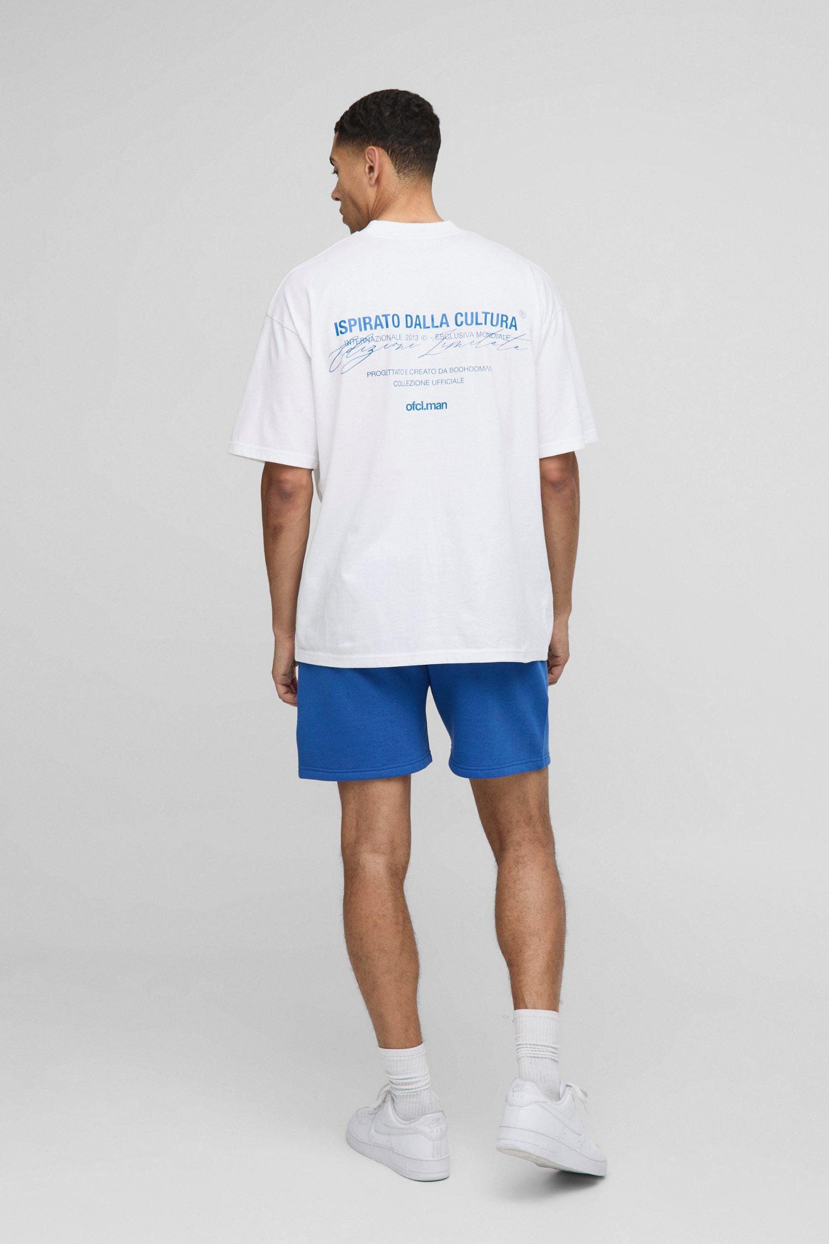 Oversized Extended Neck Ofcl Man T-Shirt and Short Set | boohooMAN USA Product Image