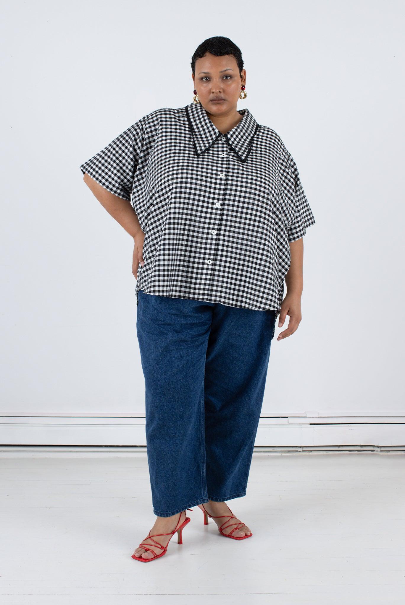 Tilda Top - Black Check Product Image