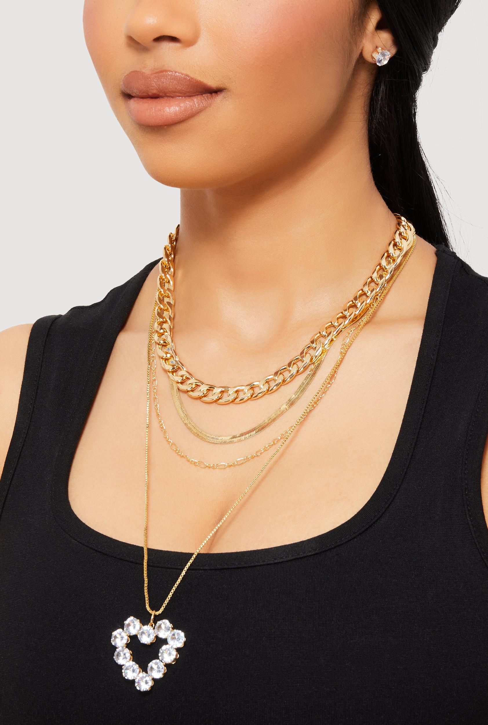 Blessed Cubic Zirconia Layered Necklace Unisex Product Image