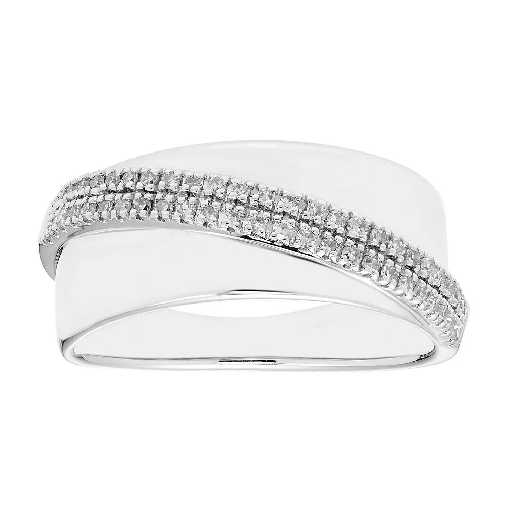 Sterling Silver 1/7 Carat T.W. Diamond Band Ring, Women's Product Image
