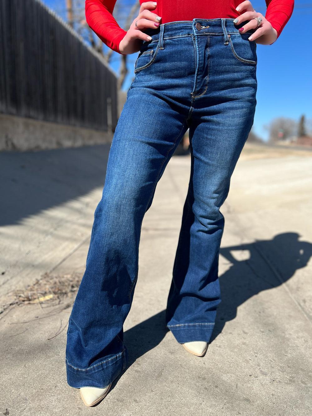 Risen Dark Wash High Rise Tummy Control Jeans Product Image