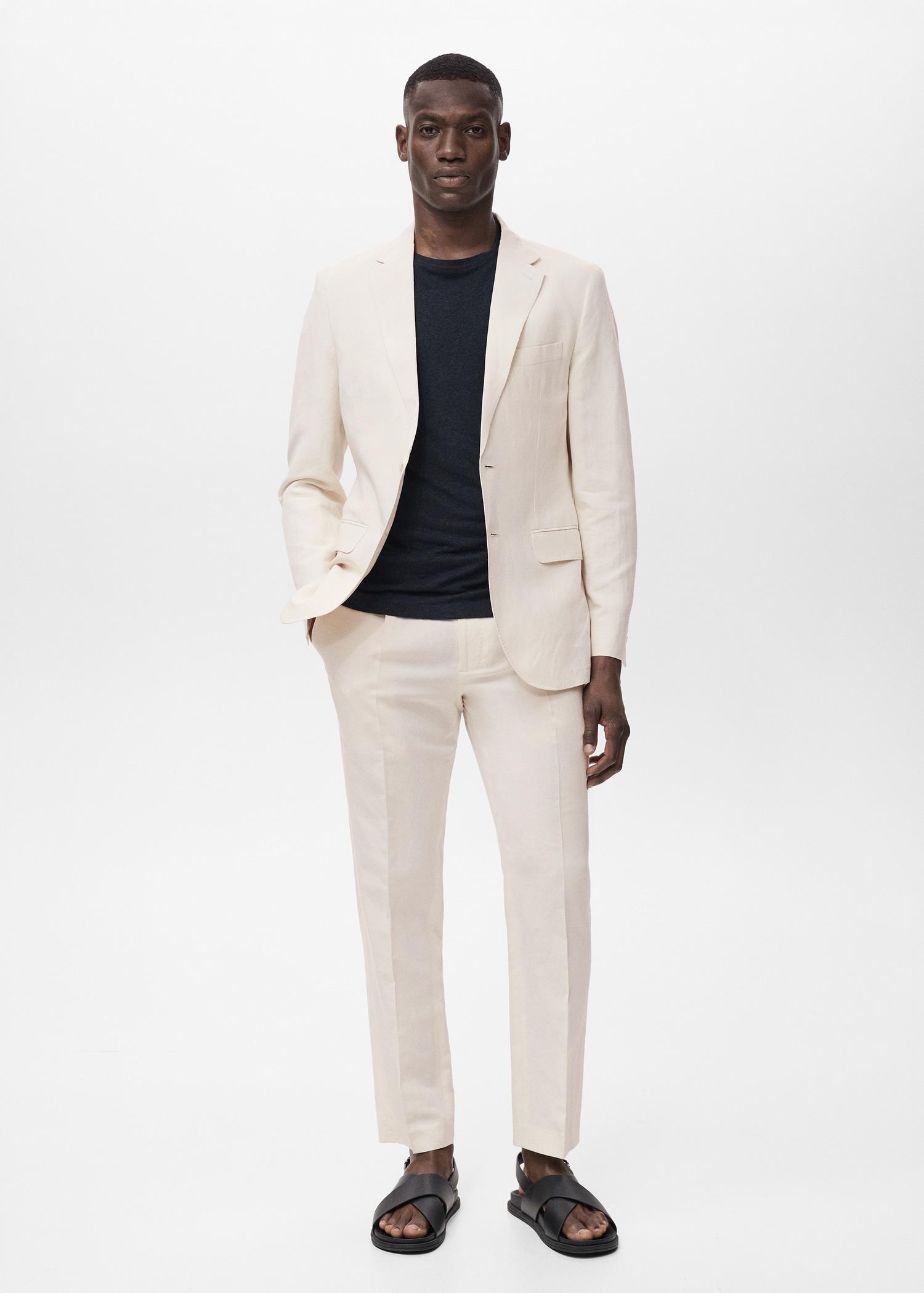 Slim-fit suit blazer made from a linen-lyocell blend - Men | MANGO USA Product Image