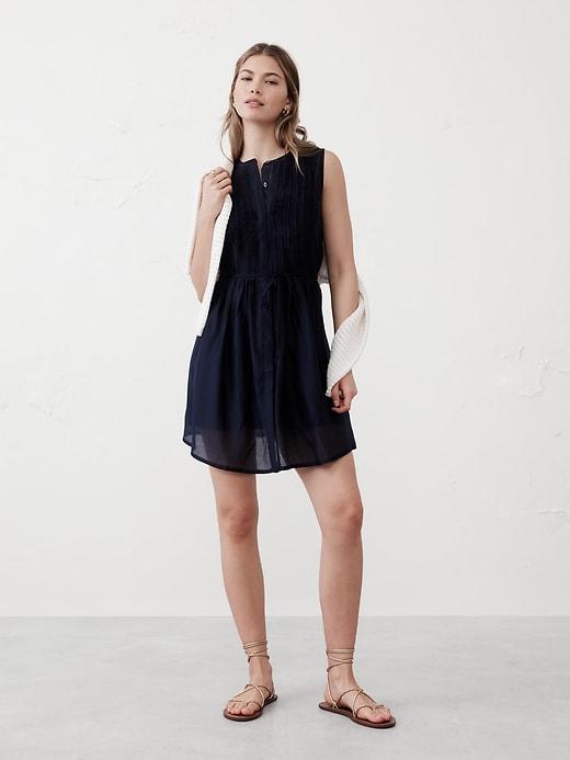 Pintuck Organza Mini Dress Product Image