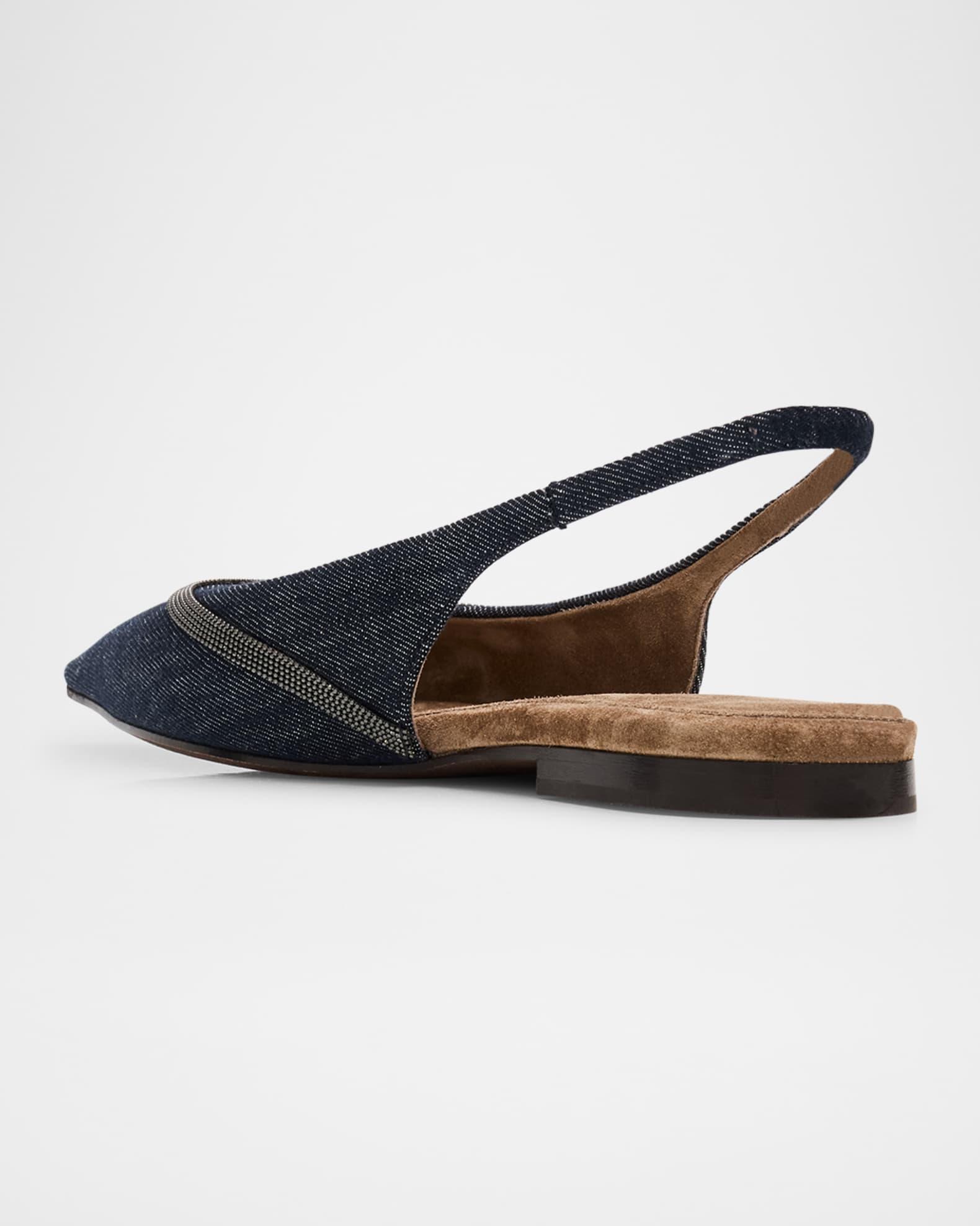 Denim Monili Slingback Ballerina Flats Product Image