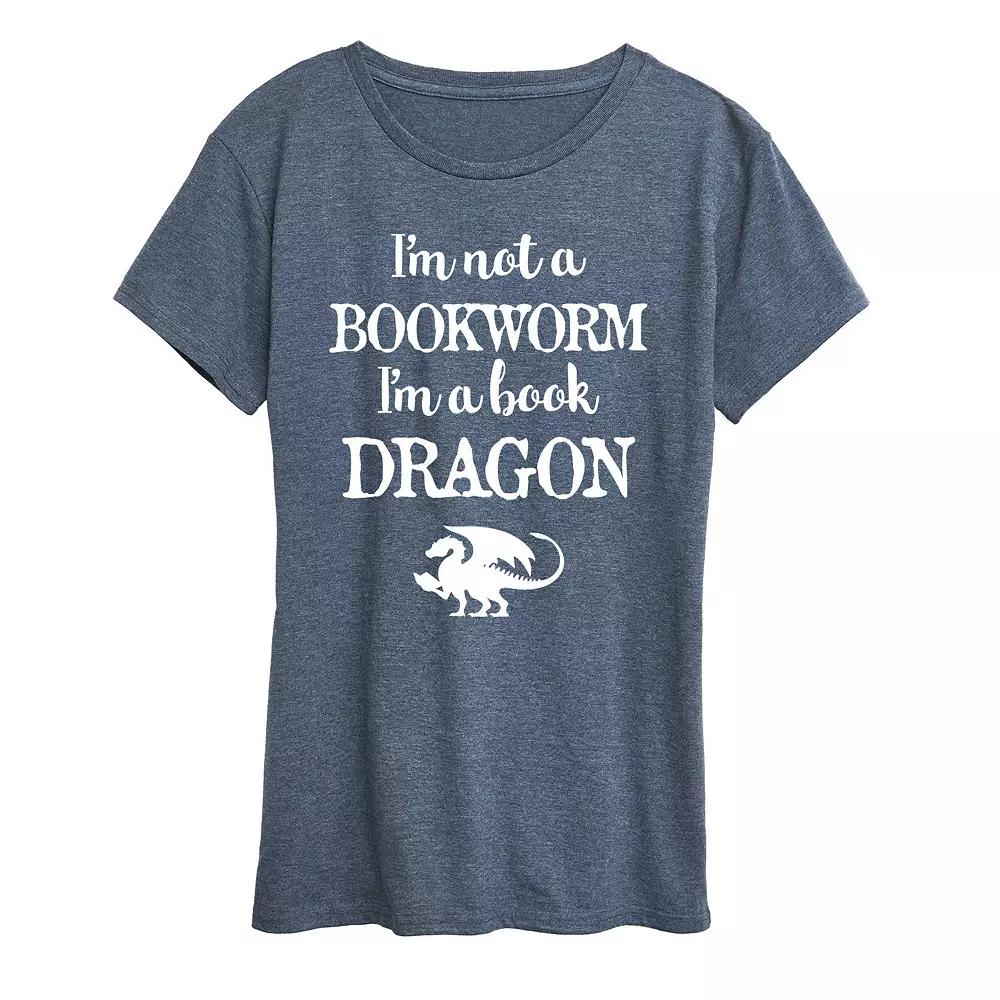 Women's I'm A Book Dragon Graphic Tee, Girl's,  Product Image