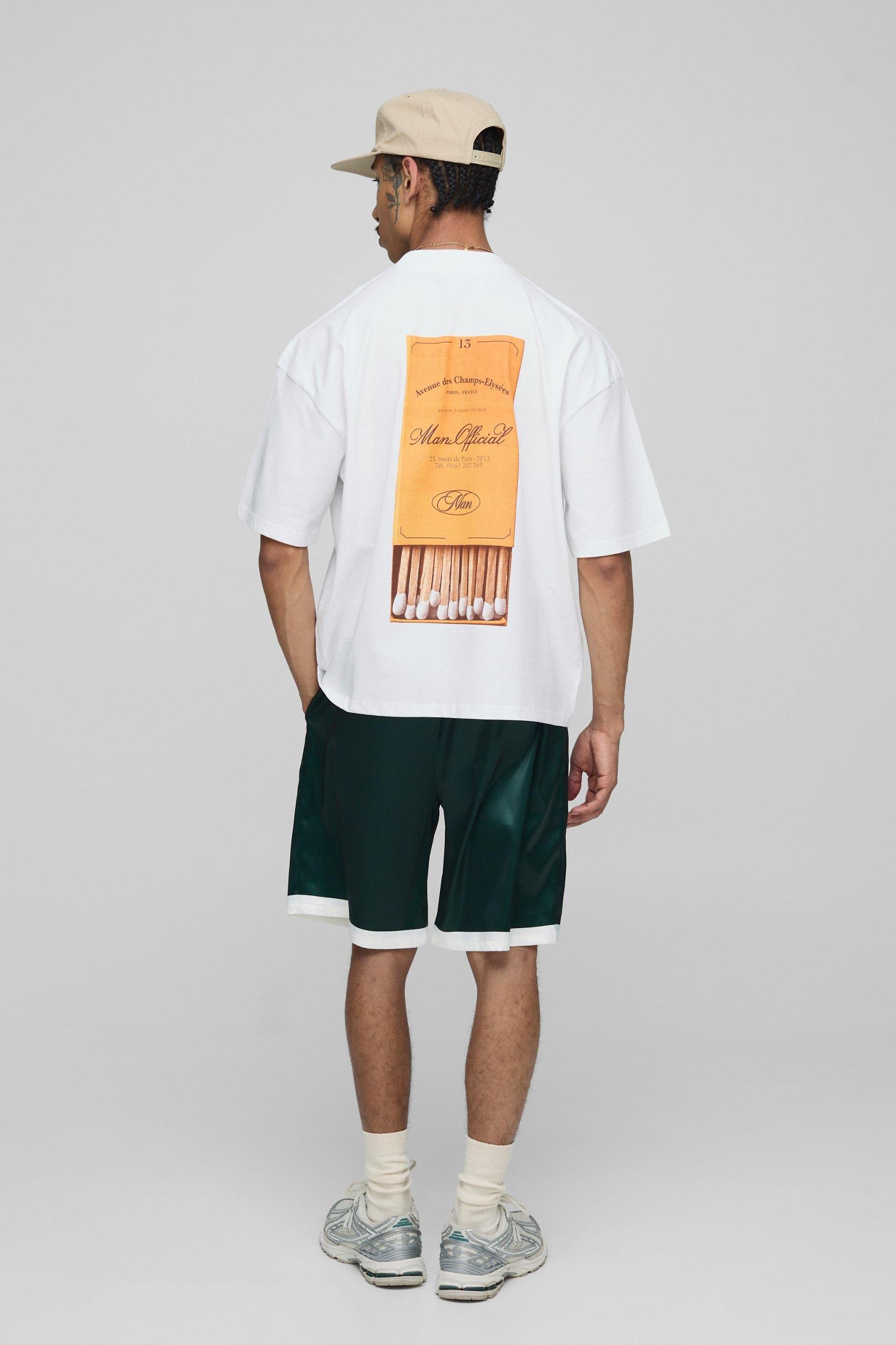 Oversized Boxy Extended Neck Man Match Box T-Shirt | boohooMAN USA Product Image