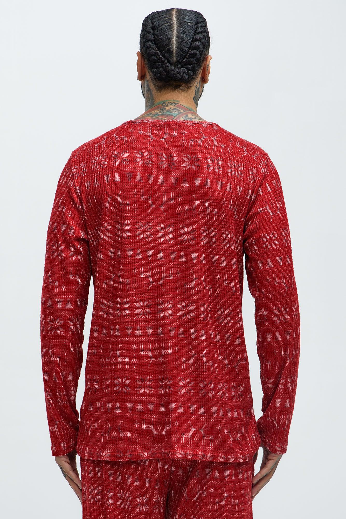 Holiday Feeling Christmas Holiday PJ Set - Red Product Image