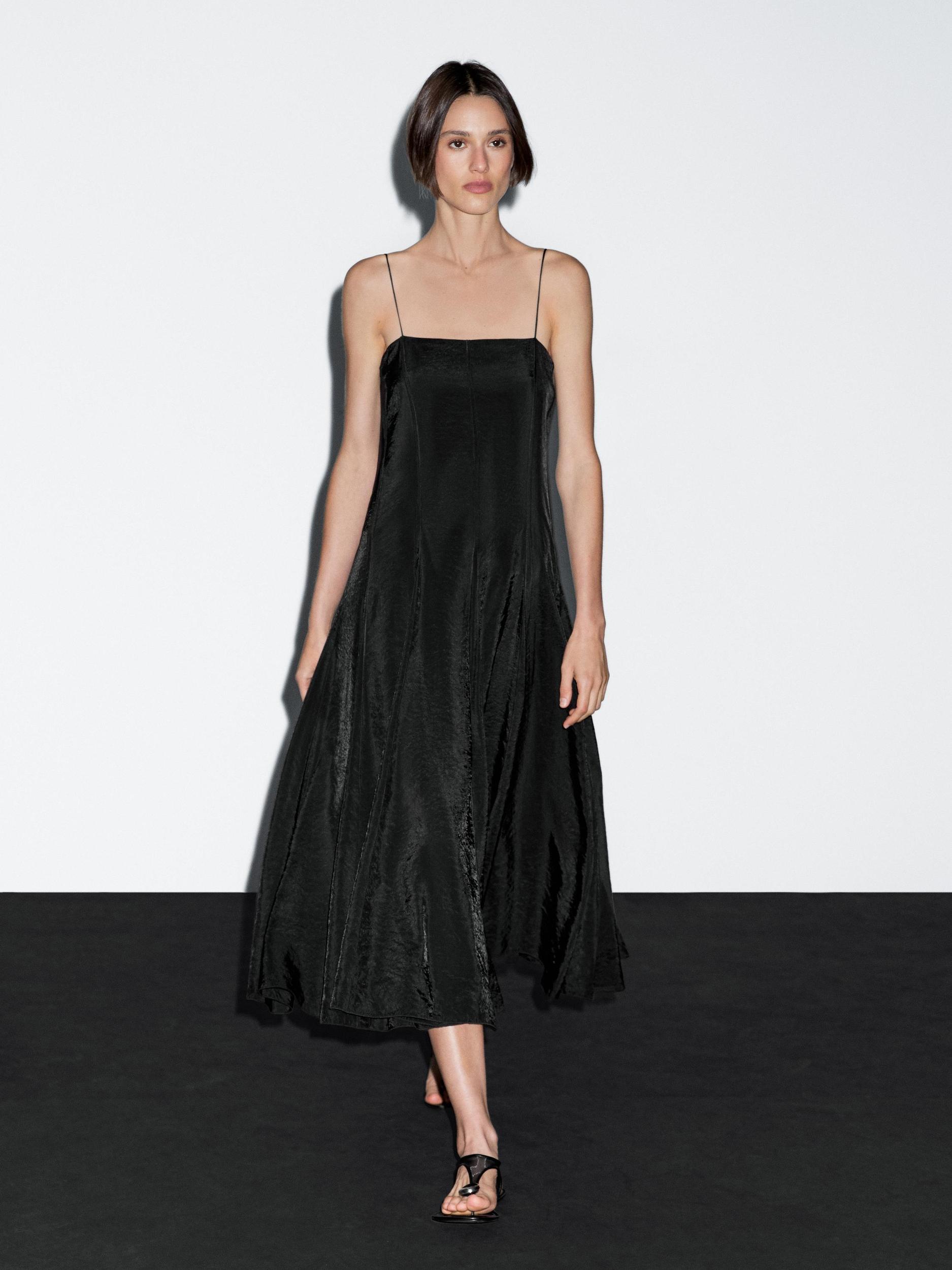 Flowing midi dress with godet detail Product Image