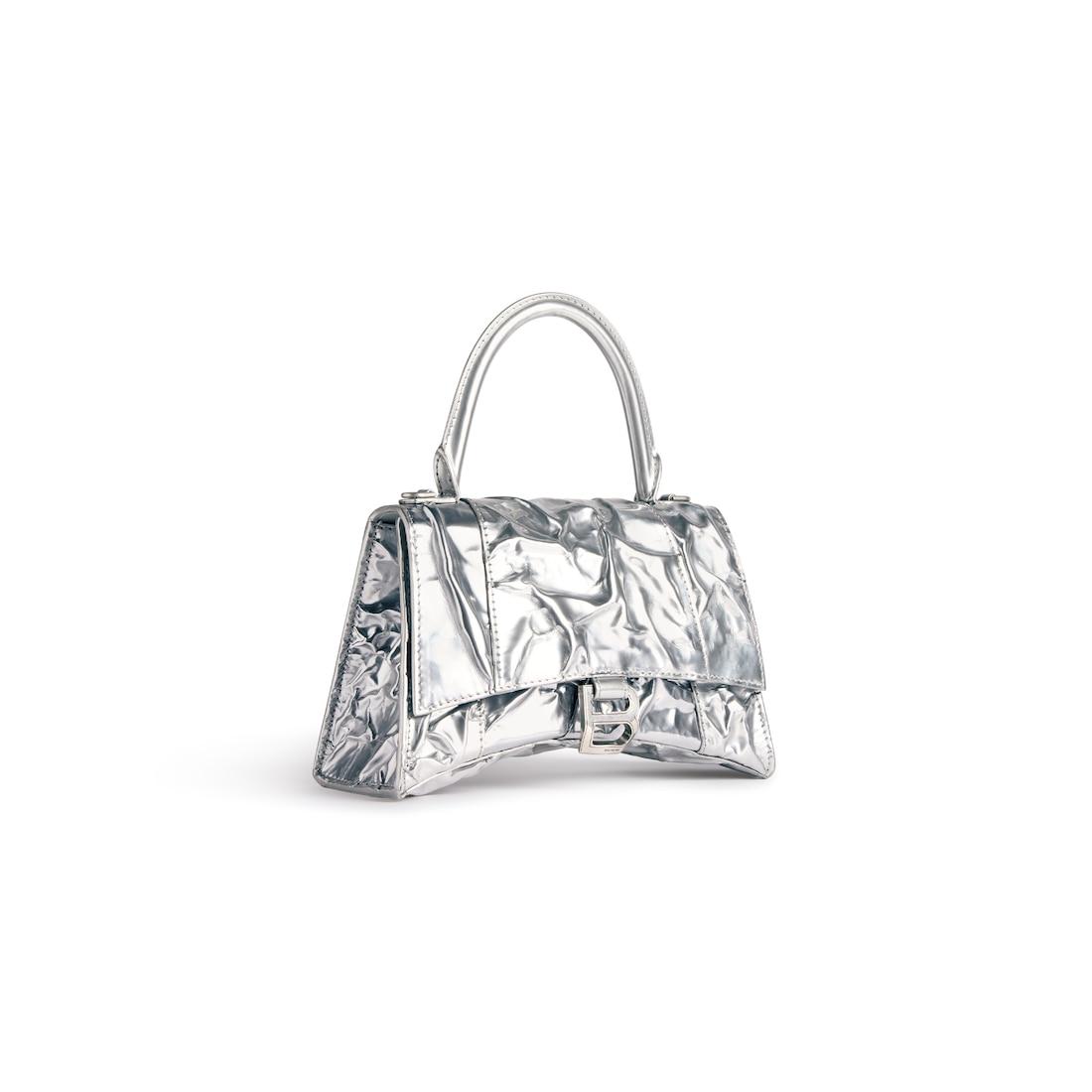 Women's Hourglass Handbag Small in Silver Product Image