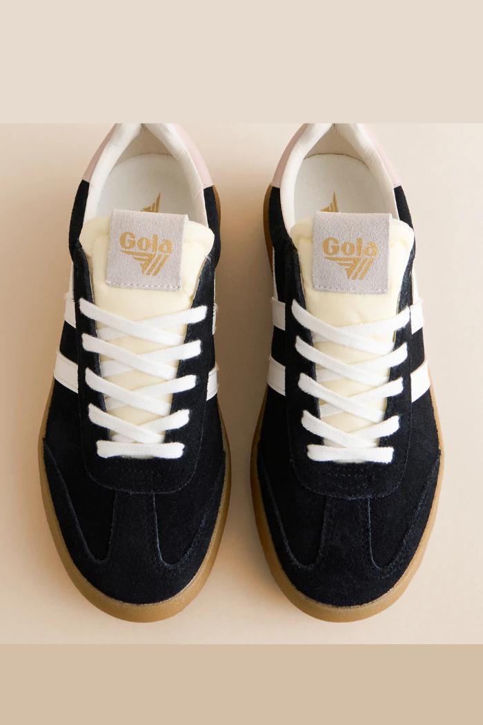 Athena Suede Sneaker - Black/Off White/Rose/Gum Product Image