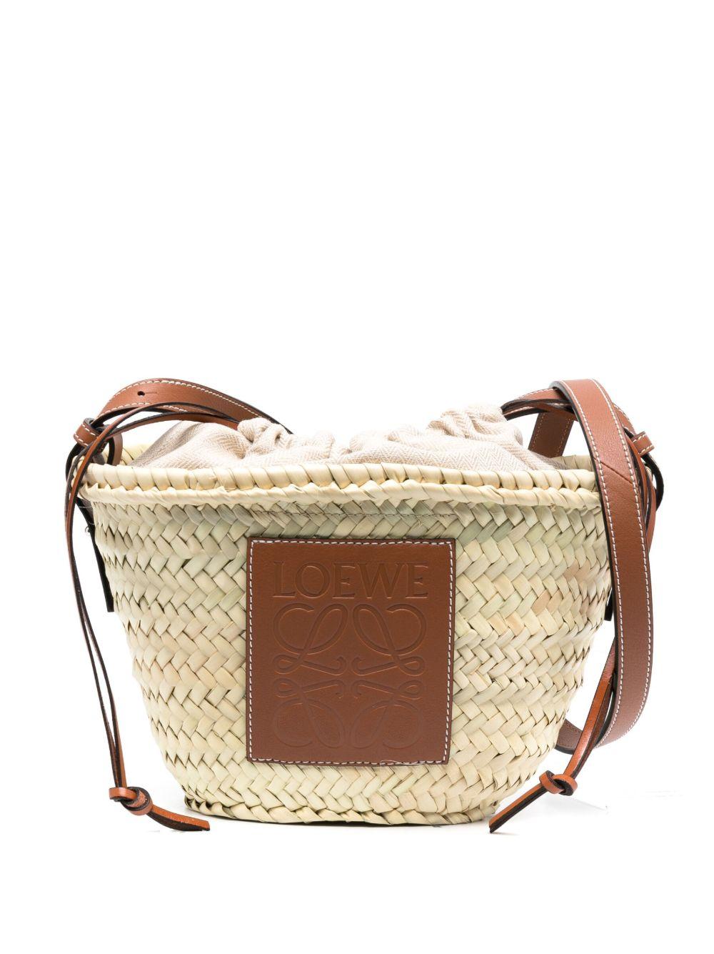 Anagram interwoven raffia bucket bag Product Image