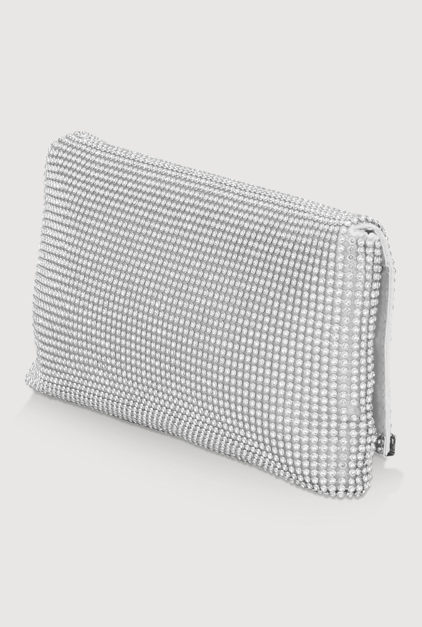 Rhinestone Studded Satin Fold Over Clutch Unisex Product Image