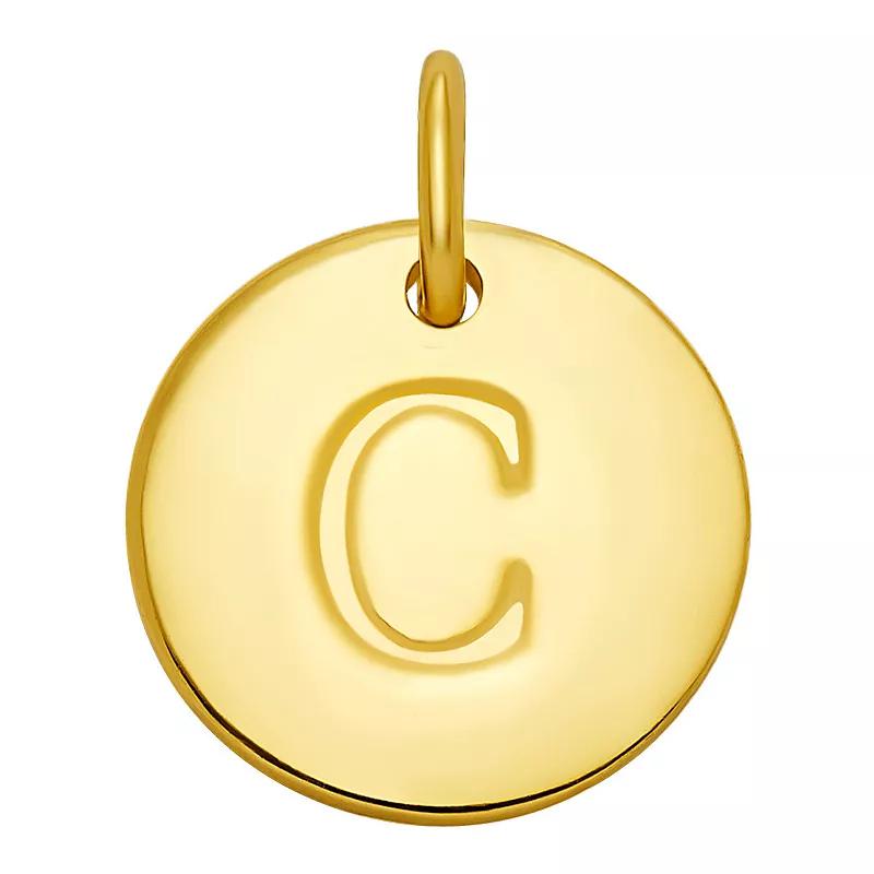 PRIMROSE 18k Gold Over Sterling Silver Letter Disc Charm, Women's, Gold Over Sterling D Product Image