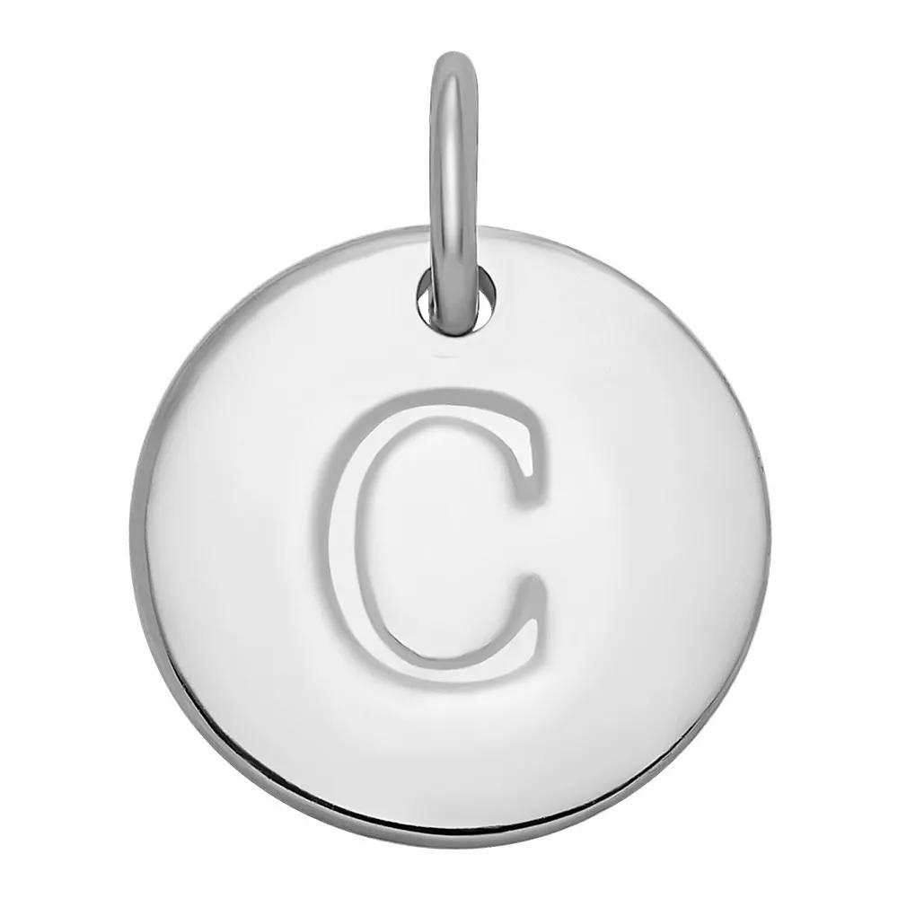 PRIMROSE Sterling Silver Letter Disc Charm, Women's, Sterling Silver F Product Image