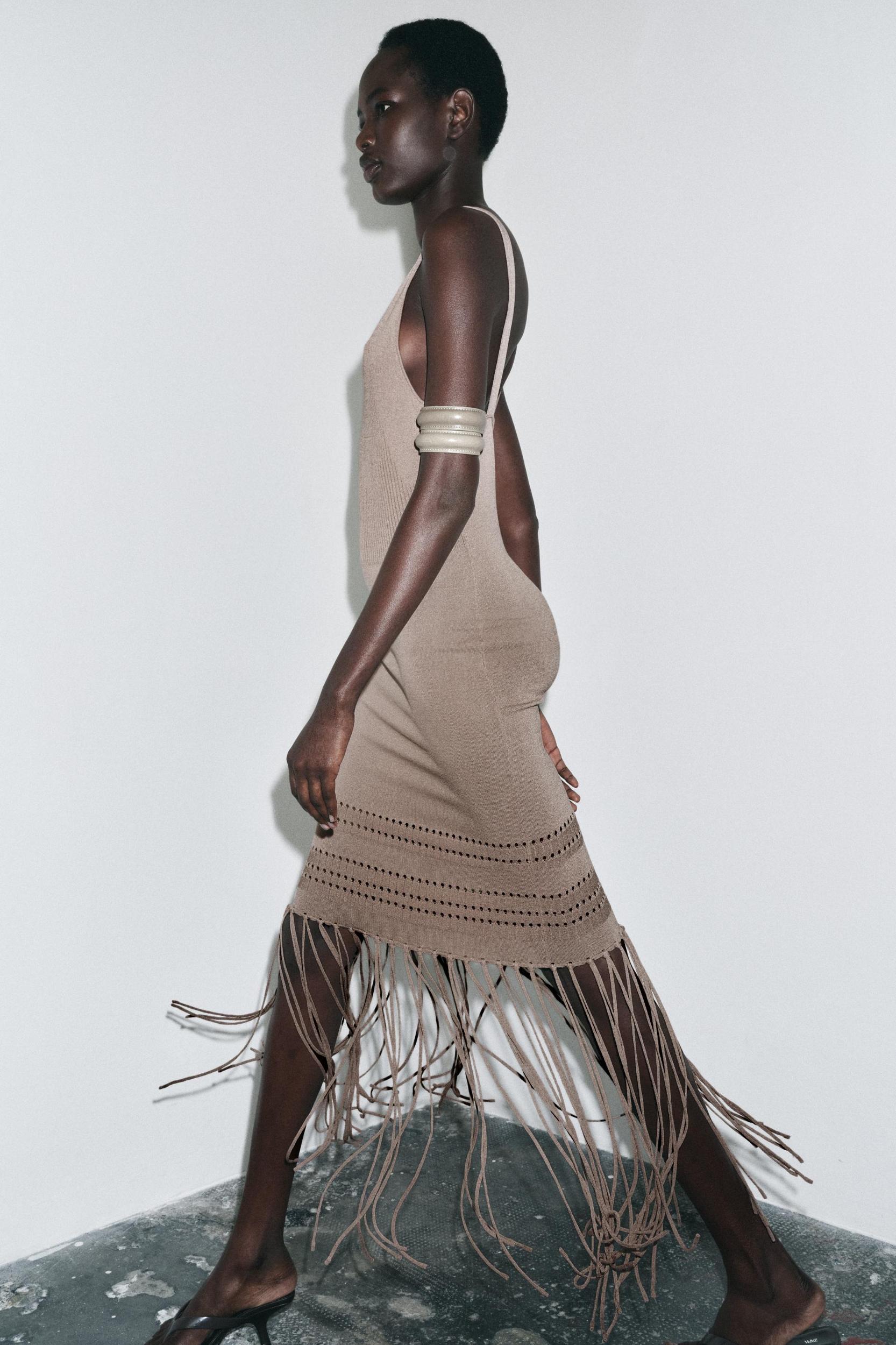 FRINGE KNIT DRESS Product Image