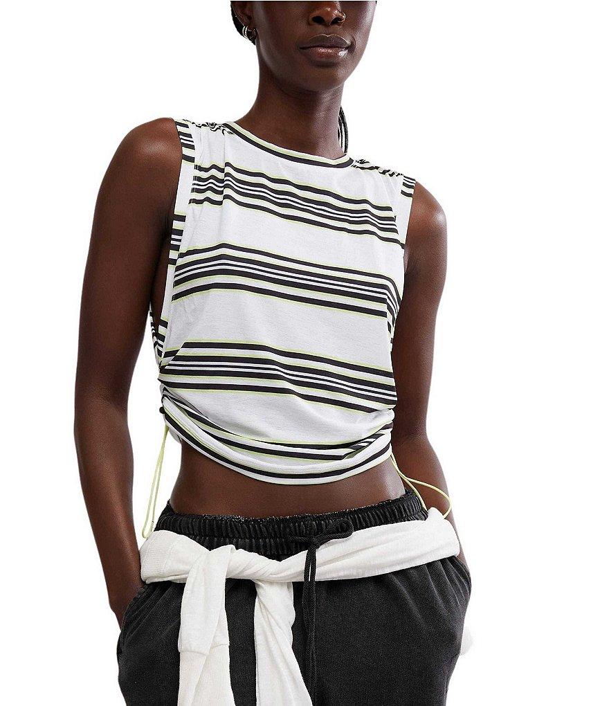 FP Movement Sport Mode Crew Neck Sleeveless Muscle Stripe Print Muscle Tee Product Image