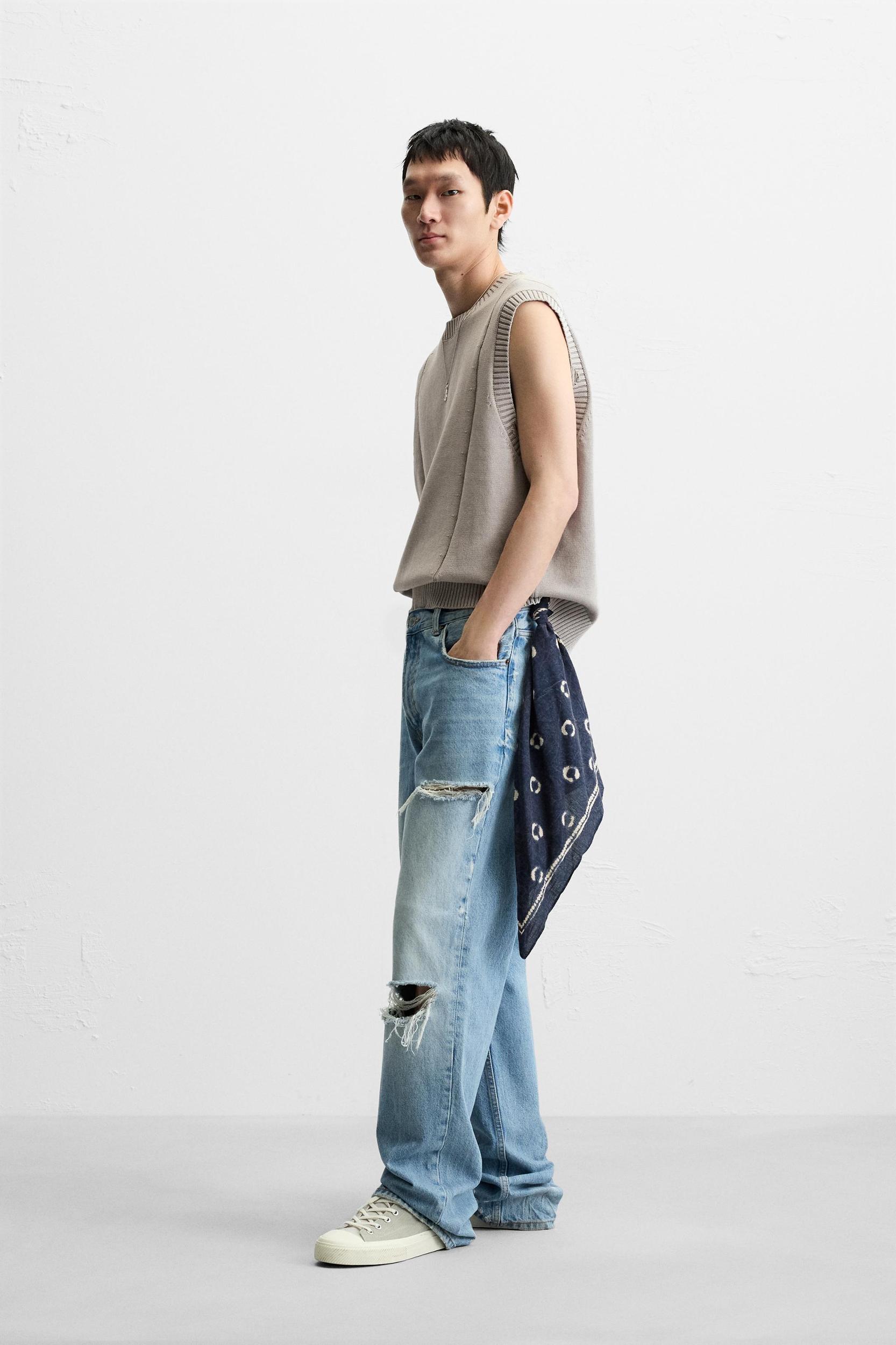 DISTRESSED KNIT VEST Product Image