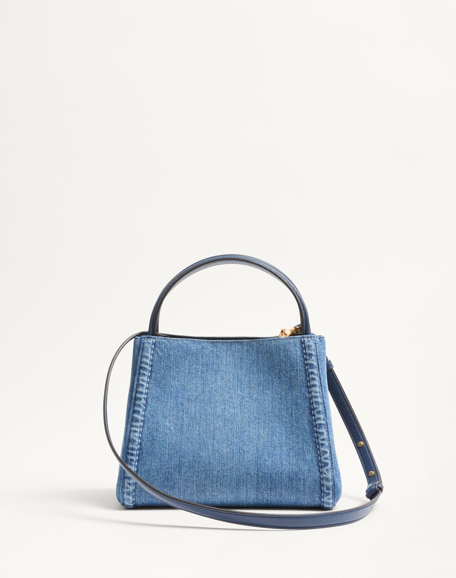 Valentino Garavani Alltime Medium Handbag In Denim With Embroidered Strap Product Image