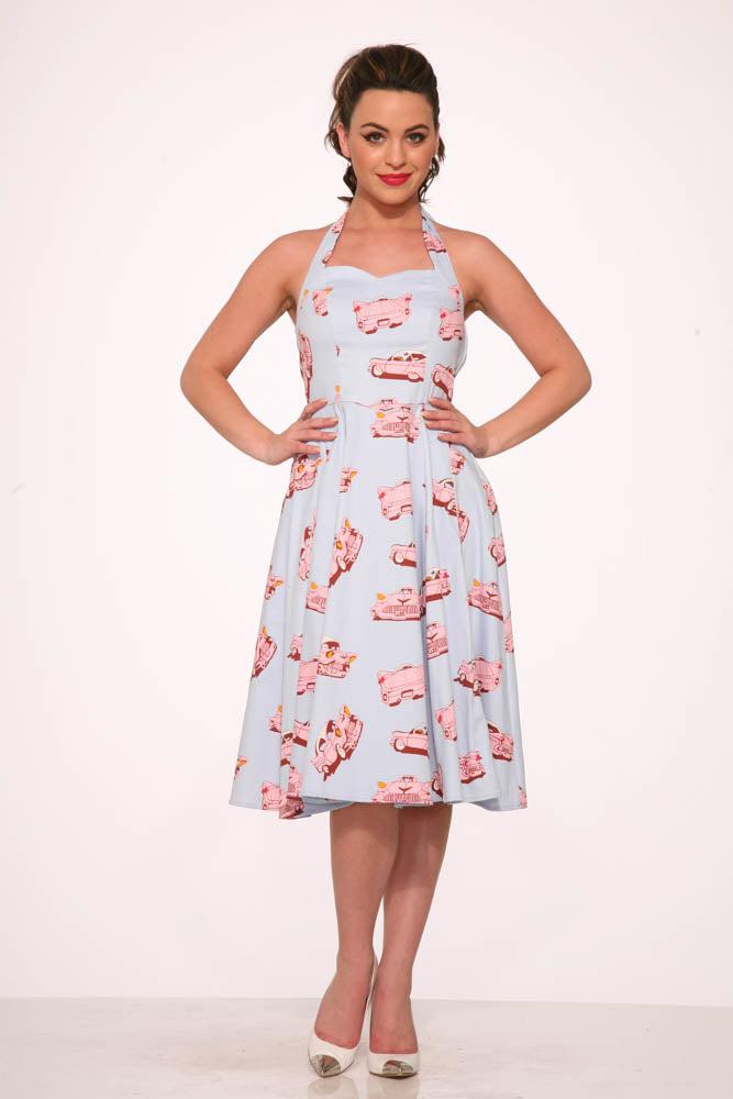 Car Hop Halter Swing Dress Product Image
