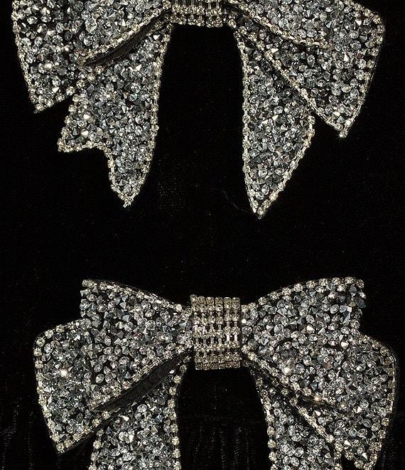 Sugarlips Glow Bow Velvet Crew Neck Long Sleeve Mini Dress Product Image