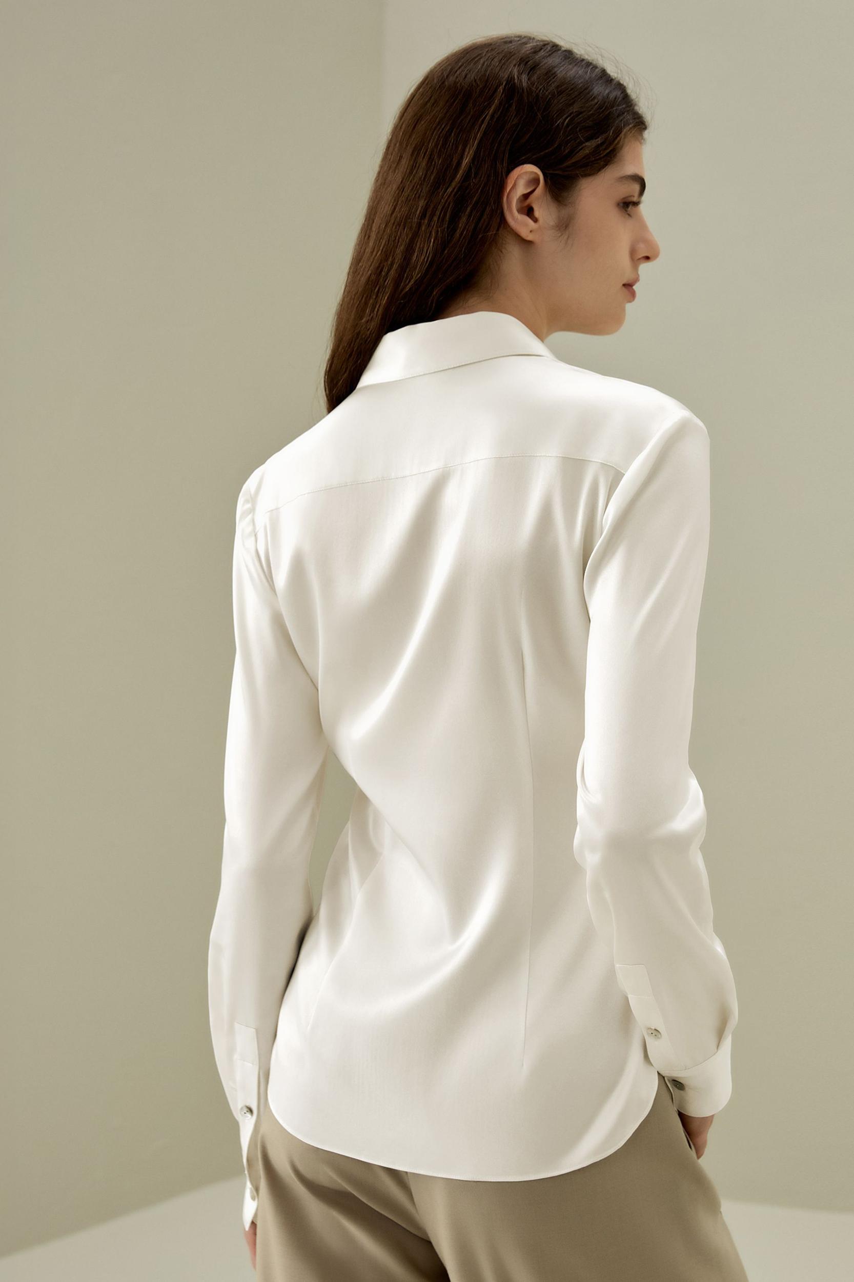LILYSILK Silk Shirt Women - Black Natural Silk - Gorgeous Hidden Placket Tops XS Product Image