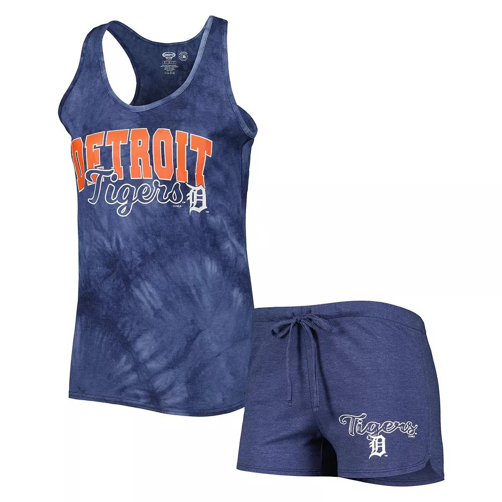 Women's Concepts Sport Navy Detroit Tigers Billboard Racerback Tank Top & Shorts Sleep Set, Size: Medium, Blue Product Image