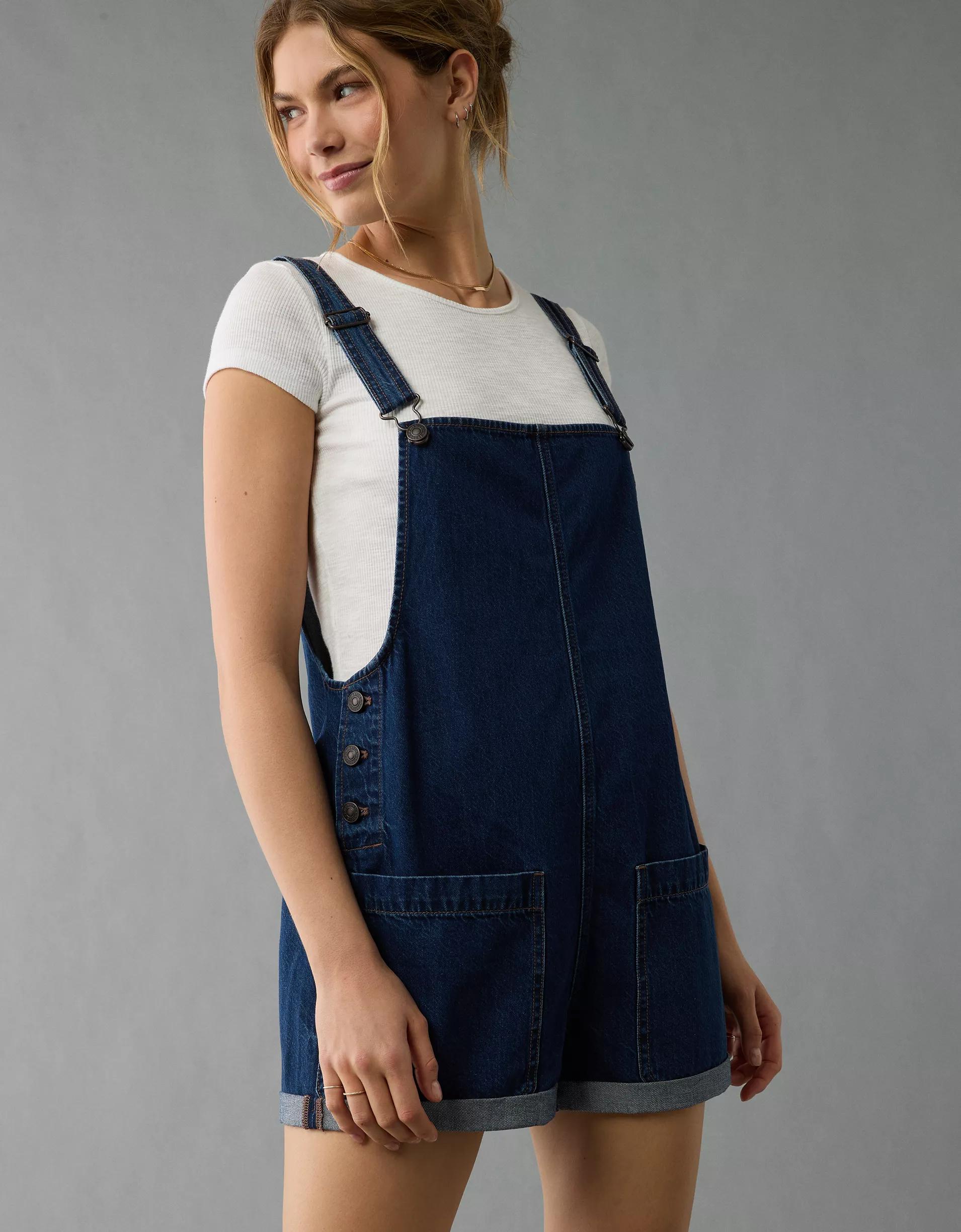 AE Easy Baggy Denim Short Overall Product Image