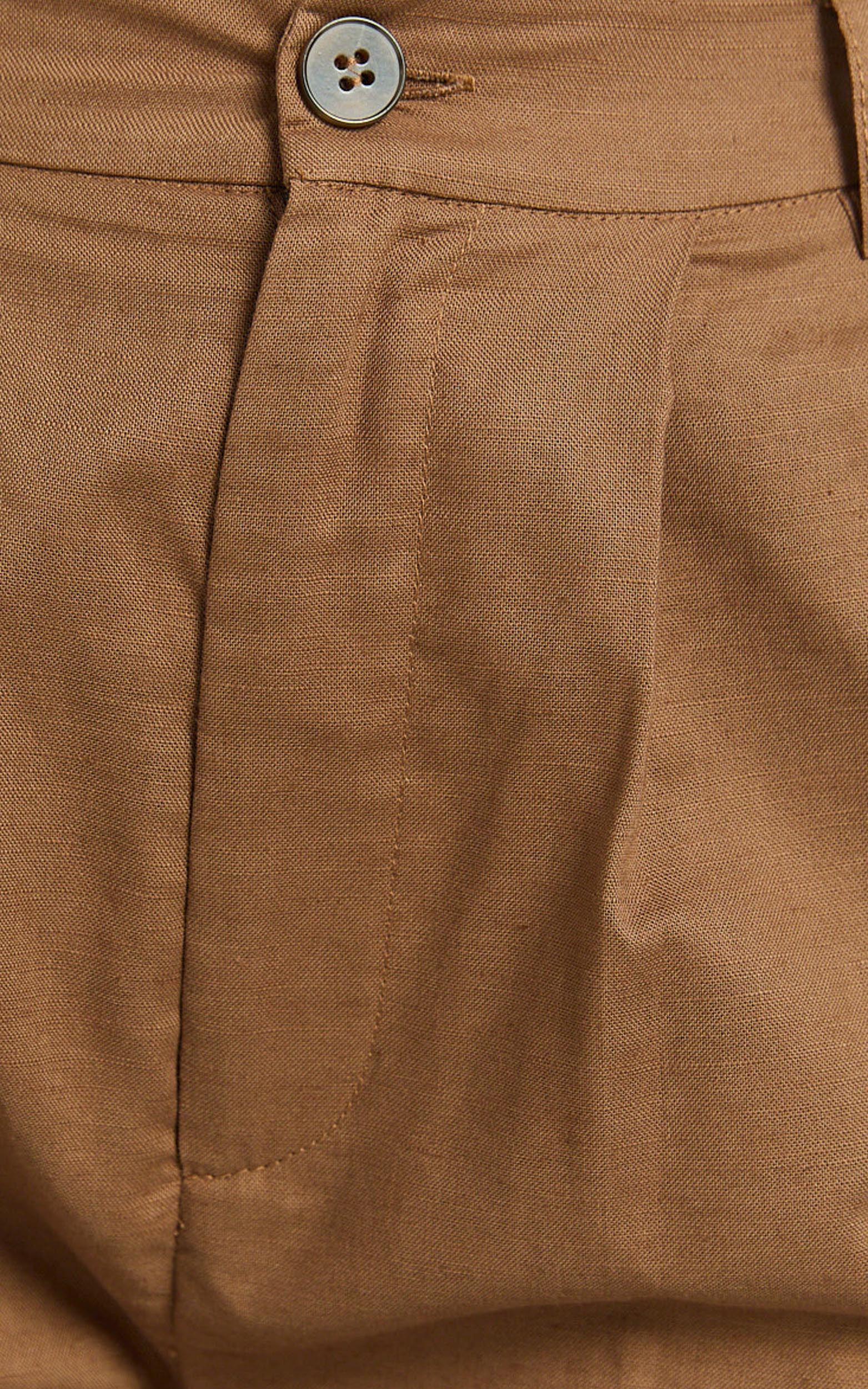 Celenia Linen Blend Pants - High Waisted Wide Leg Pants in Tobacco Product Image