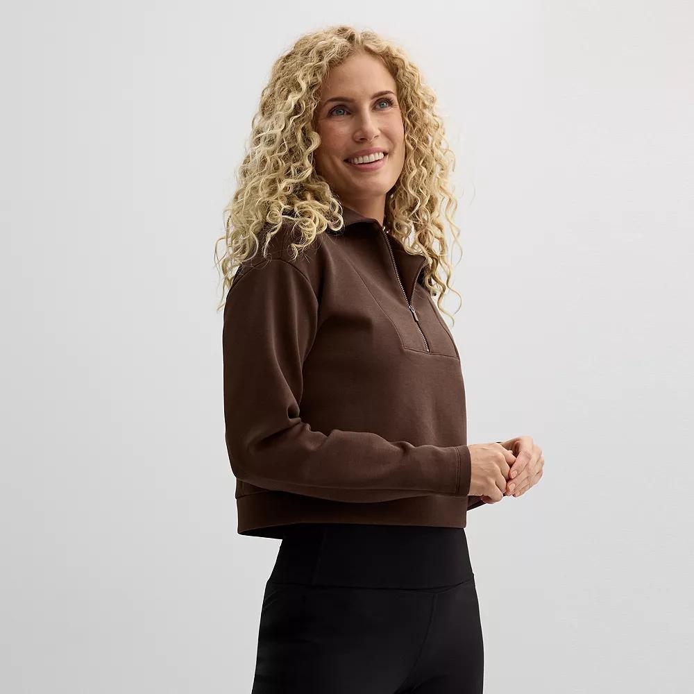 Women's Tek Gear® Ultracomfort Half Zip Pullover, Size: XL, Birk Brown Product Image