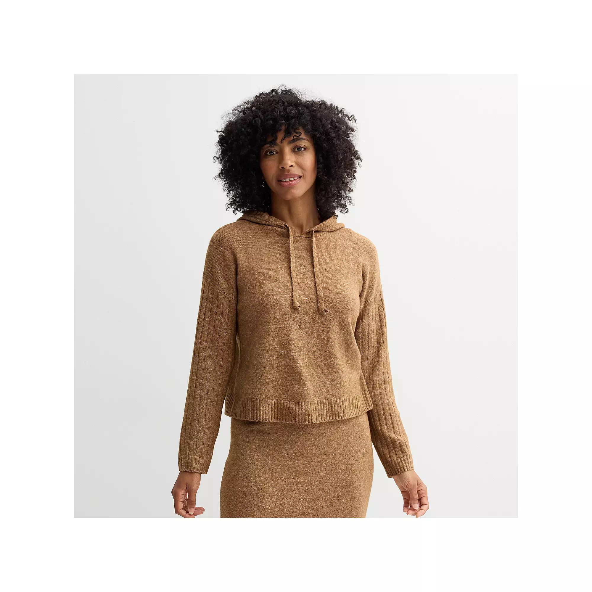 Women's Sonoma Goods For Life® Hooded Sweater, Size: XL, Tosa Brown Product Image