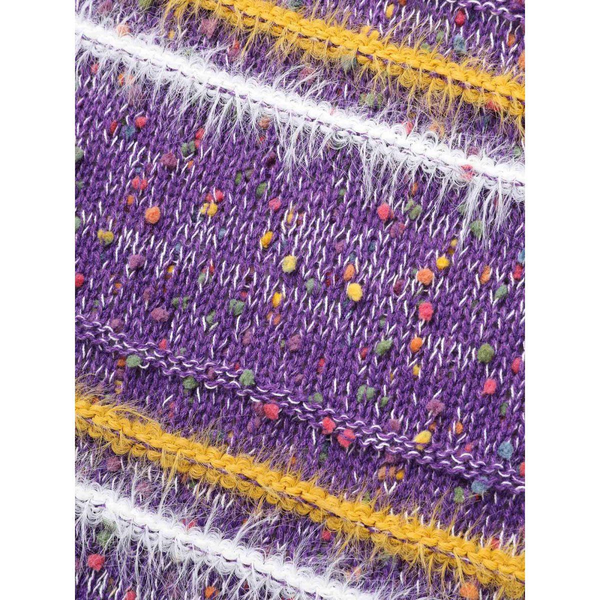 Plus Size Striped Contrast Texture Fluffy Cardigan Deeppurplered Women Casual Loose Long Sleeve Everyday Cardigans BloomChic 22-24/3X Product Image