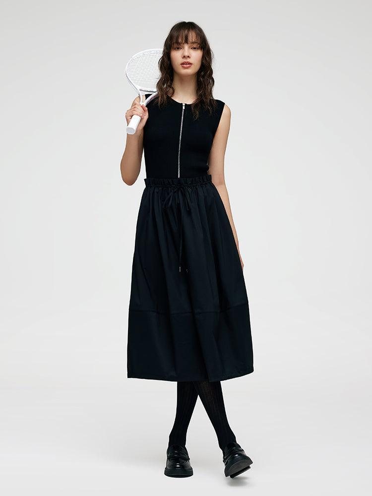 Patchwork Women Midi Vest Dress Product Image