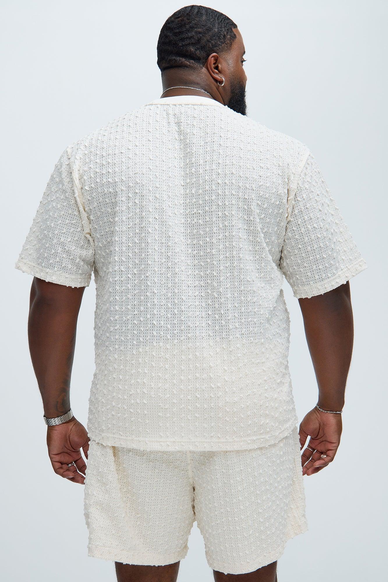 Pop Textured Crew Neck Tee - Ivory Product Image