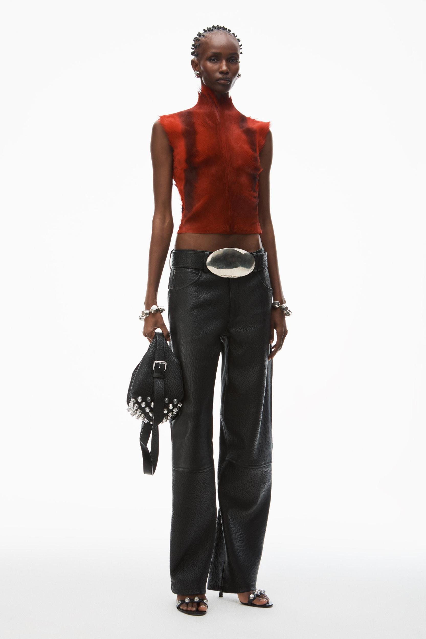 Low-rise Five-pocket Pant In Lambskin Leather Product Image