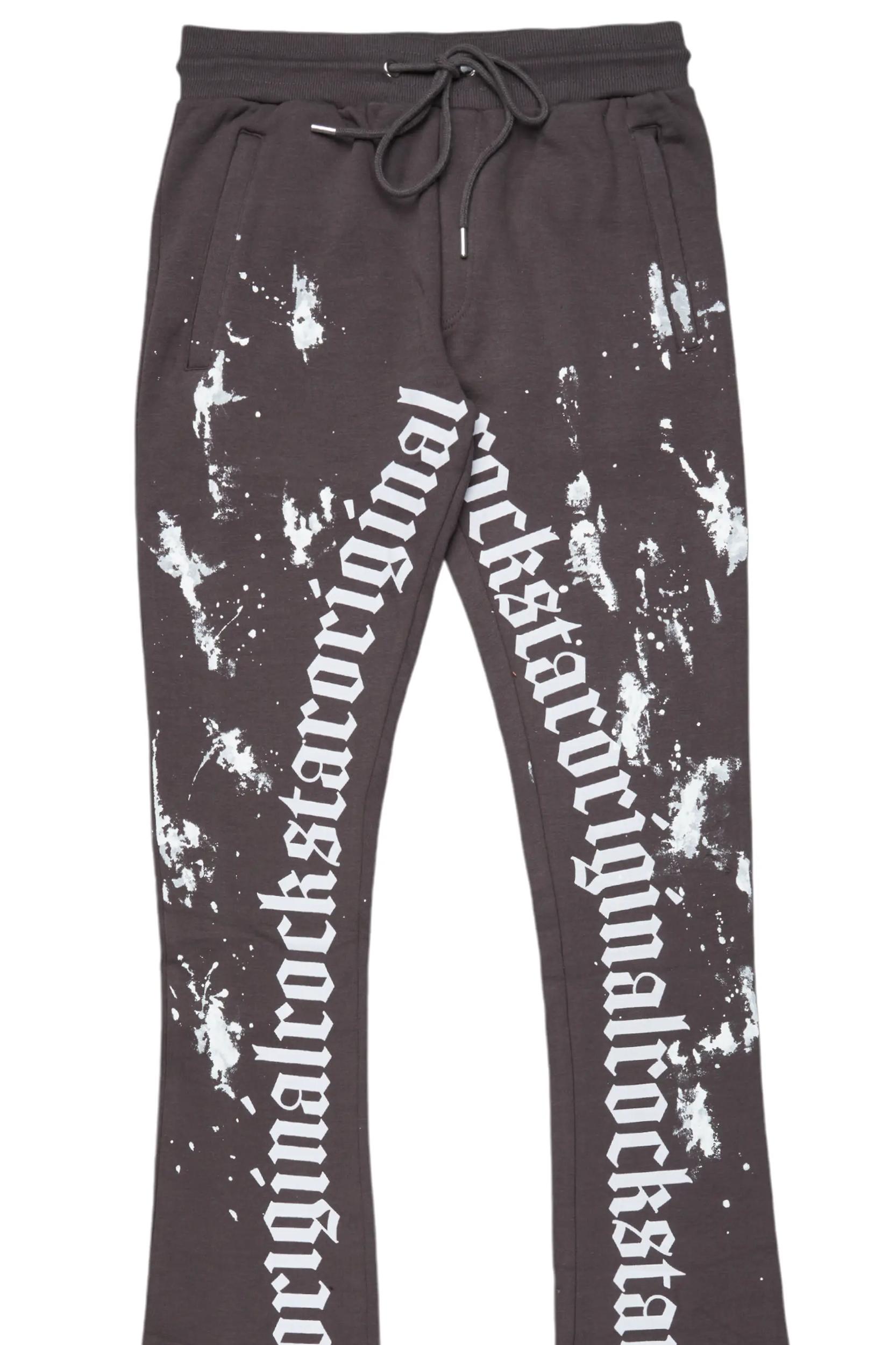 Adwin Painter Vintage Grey Super Stacked Flare Pants Male Product Image