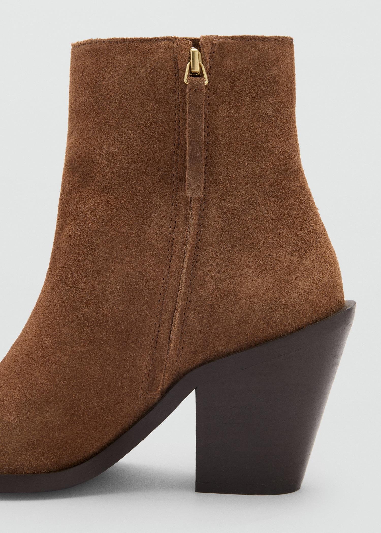 Heel suede ankle boot - Women | MANGO USA Product Image