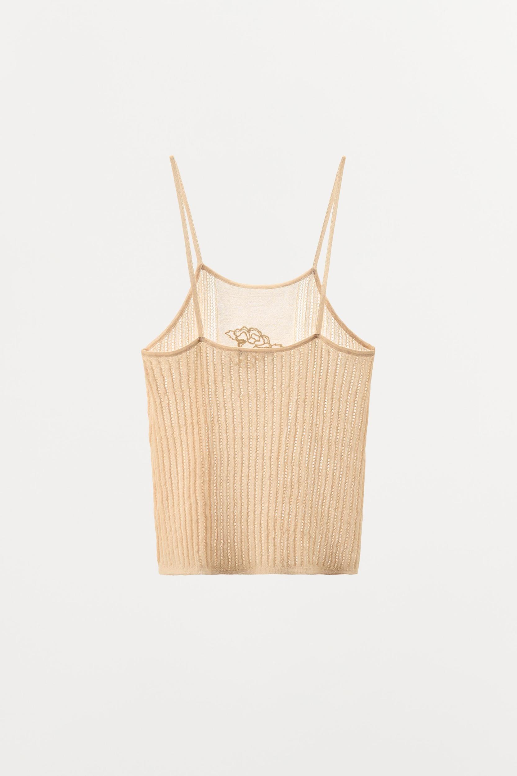 FLORAL EMBROIDERED KNIT TOP Product Image