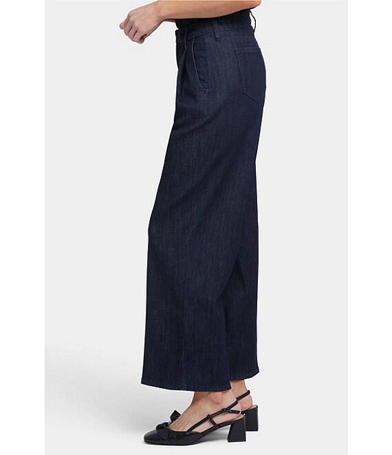 NYDJ Teresa Pleated Wide Leg High Rise Ankle Jeans Product Image