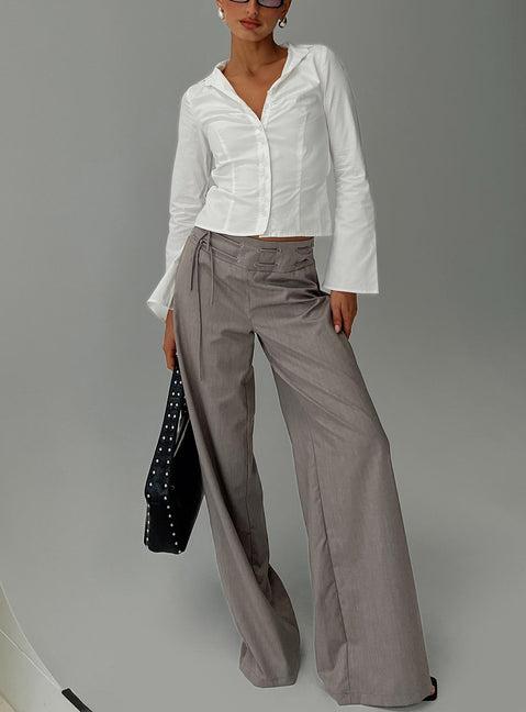 Just Have Fun Wide Leg Pant Grey Product Image