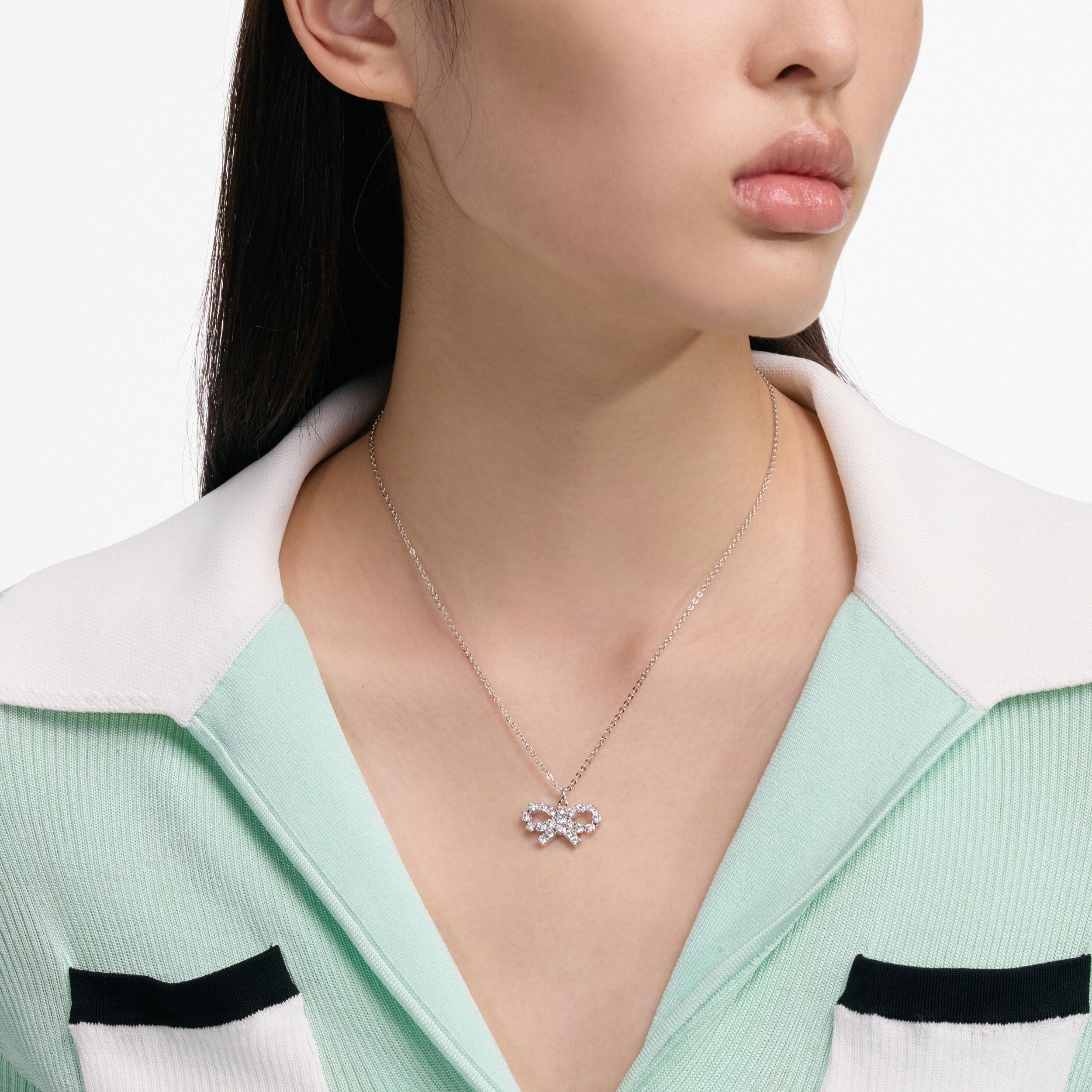 Micro Crystal Bow Necklace Product Image