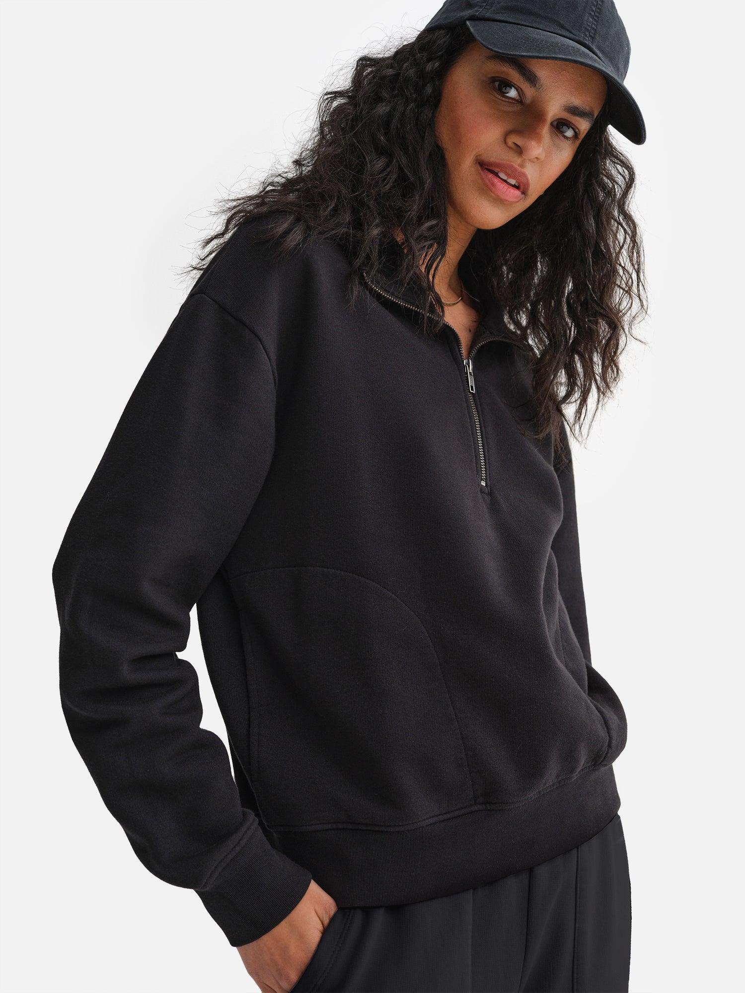 Organic Fleece Quarter Zip Sweatshirt Female Product Image