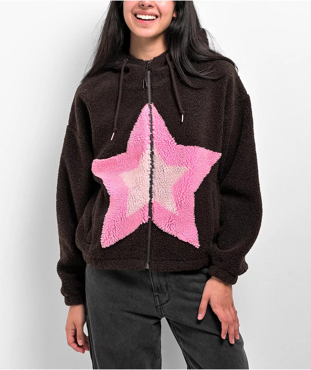 A.LAB Lydia Teddy Star Java Zip Hoodie Product Image