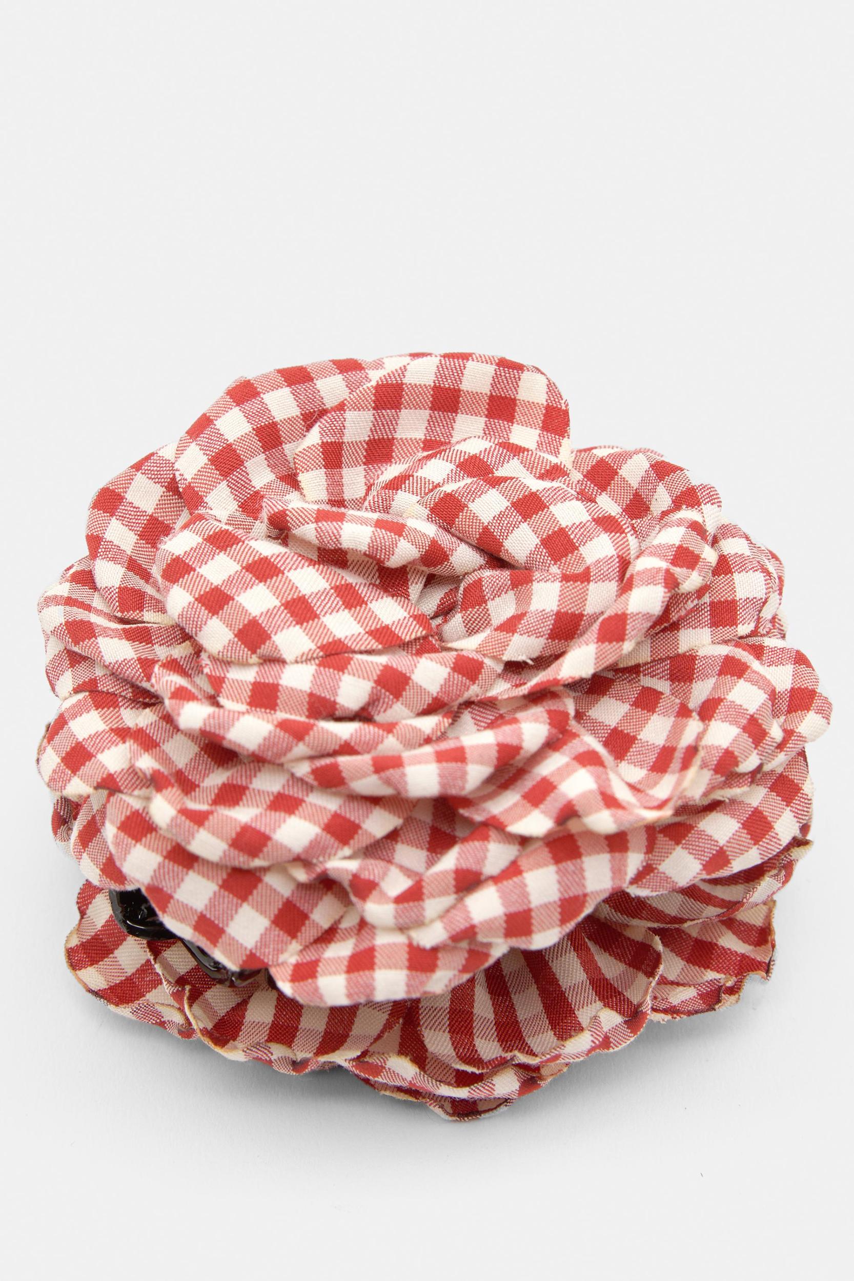 Gingham flower hair clip Product Image
