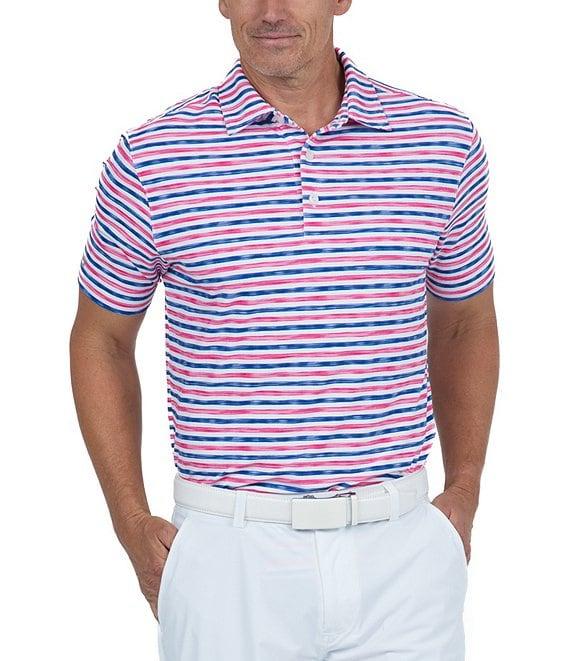 IBKUL Short Sleeve Landon Stripe Polo Shirt Product Image