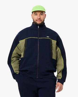 Men's Loose Fit Zip-Up Piqué Sweatshirt Product Image