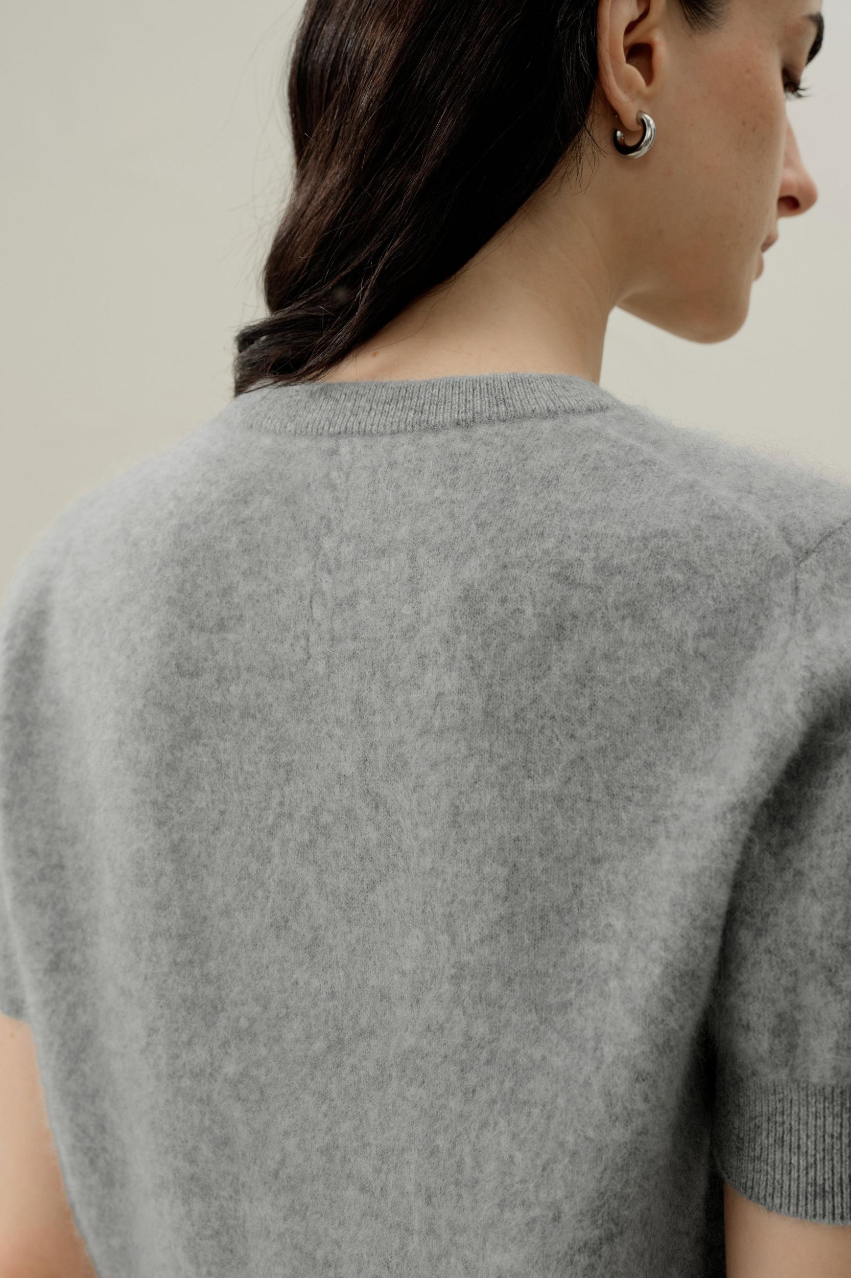 Brushed Cashmere Short-Sleeve Sweater Product Image