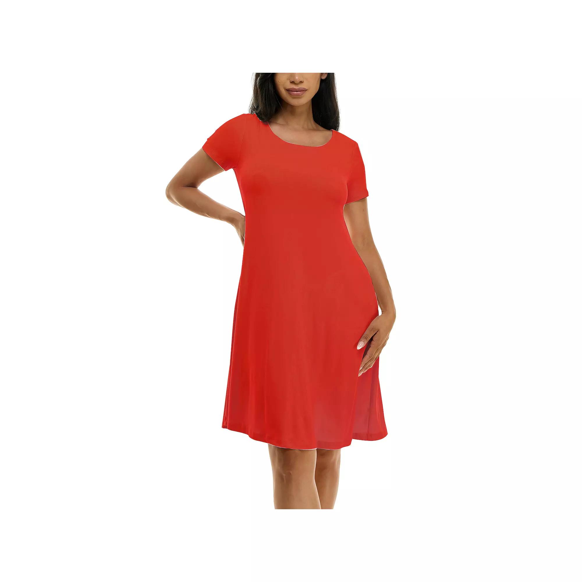 Women's Nina Leonard Lace-Up Back Swing Dress,  Product Image