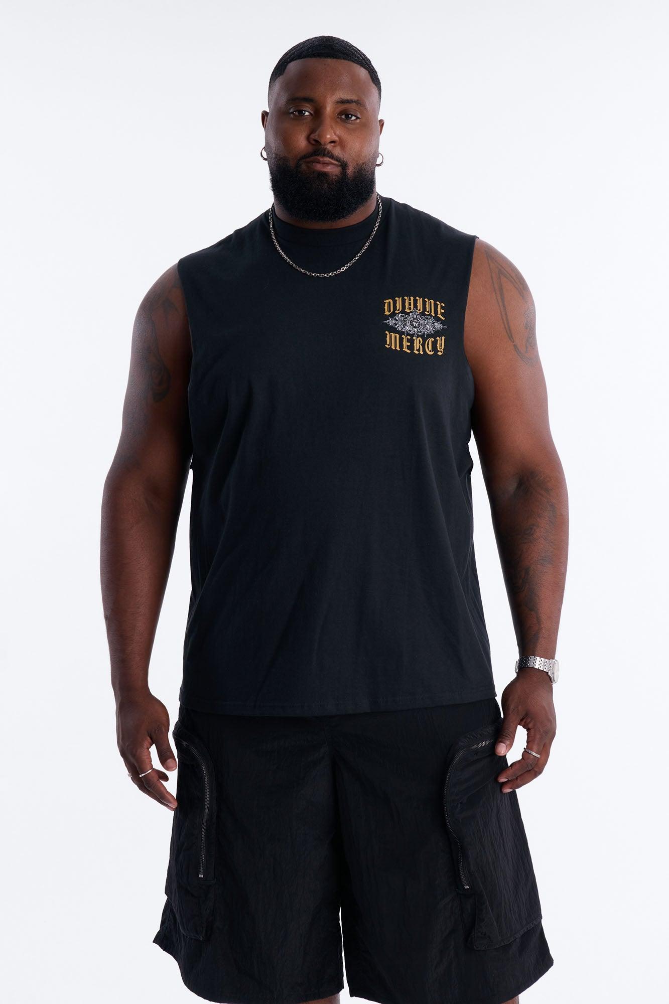 Divine Mercy Muscle Tee - Black Male Product Image