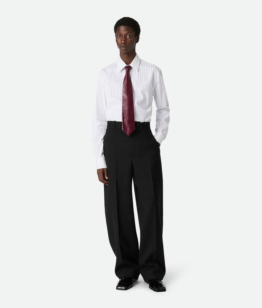 Men's Sartorial Wool Straight Trousers in Black Product Image