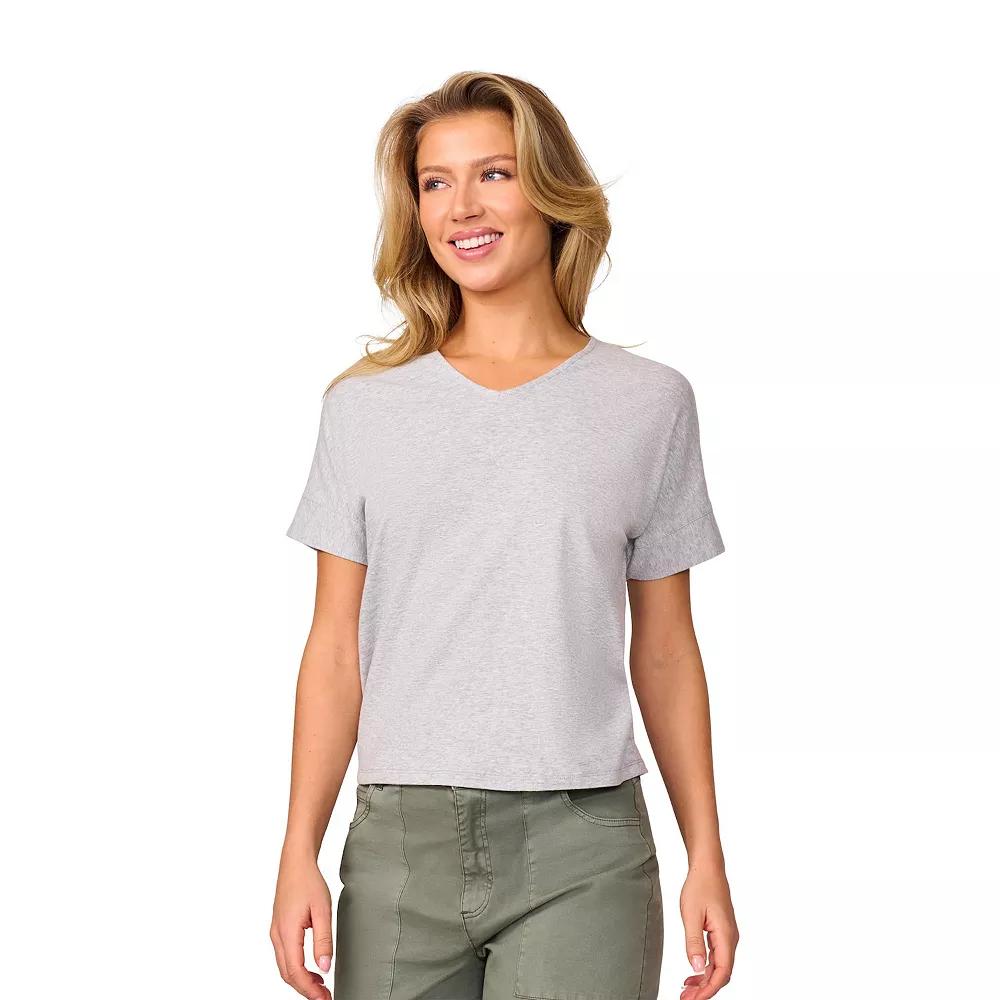 Women's Grey & Gray Cap Sleeve Tee, Size: Small, Grey Gray Product Image